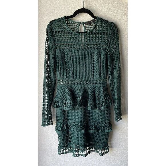 Vici Endless Rose Begin Again Tiered Crochet Dress Women’s Size XS Forest Green - Picture 1 of 13